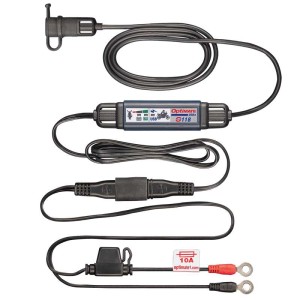 OptiMate USB O-118, Smart in-line 3300mA motorcycle USB-C charger, with standby mode and vehicle battery monitor