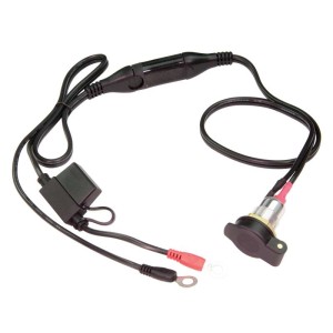 OptiMate CABLE O-18, Metal BIKE socket, panel mount, with battery lead