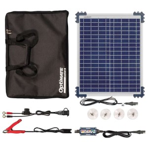 OptiMate Solar DUO  20W Vehicle Maintenance Kit, TM522-D2TK, 6-step 12V / 12.8V 1.67A sealed solar battery saving charger & maintainer