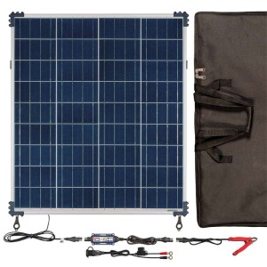 OptiMate Solar 80W Travel Kit, TM523-8TK, 6-step 12V 6.67A sealed solar battery saving charger & maintainer